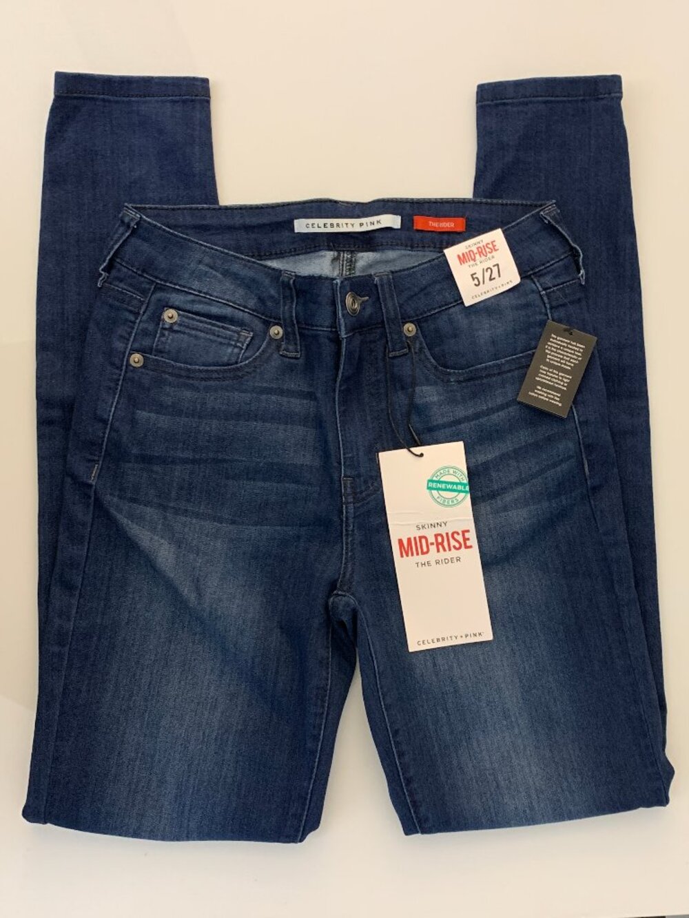 NWT - Celebrity Pink Jeans - dark blue - mid-rise skinny - Size 5/27